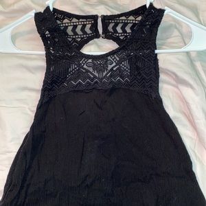 Summer lace black tank top